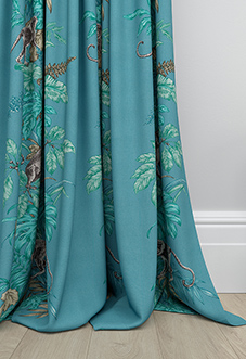 Monkeying Around, Lagoon - Made to Measure Curtains